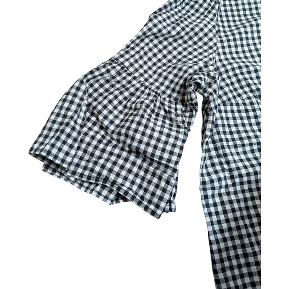 Time & Tru - Women's Shirt/Top Size 22 - XXXL Black/White Plaid Ruffle Sleeve - Picture 5 of 6